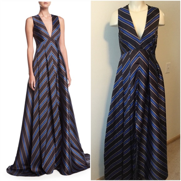 Sachin + Babi Dresses & Skirts - Sachin & Babi Amrita Pleated Striped Satin-Twill